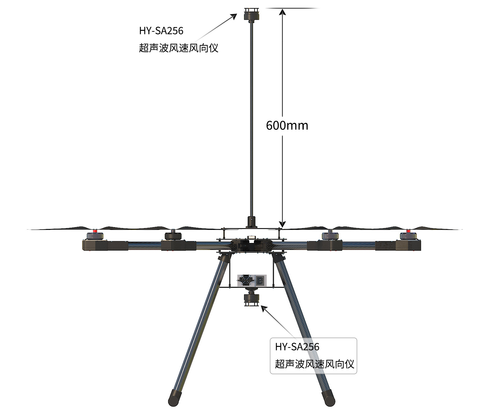 搭载SA256的六旋翼无人机