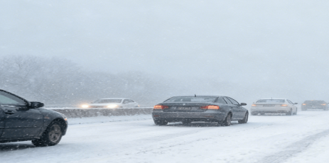 blue car speeding on road